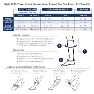 Truform Travel Compression Socks for Men and Women, 15-20 Knee High Over Calf Length