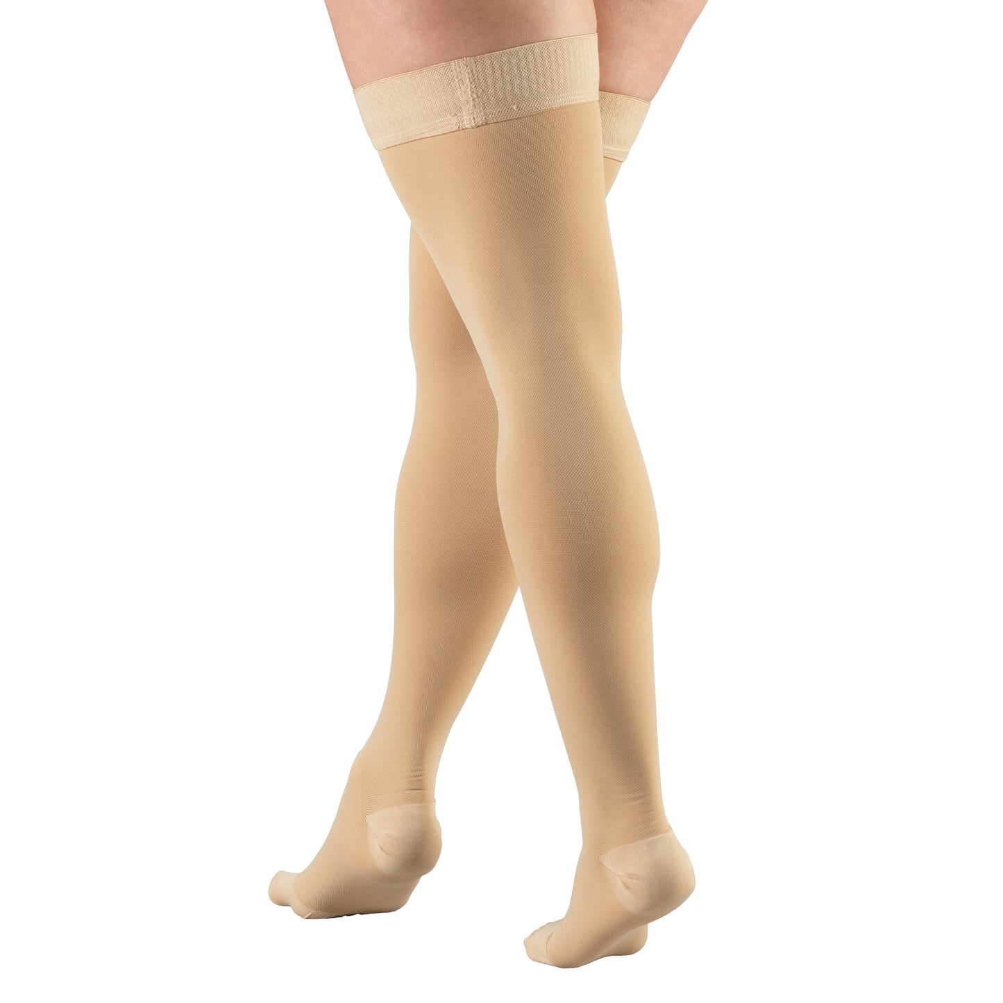 Truform 20-30 mmHg Compression Stockings for Men and Women, Thigh High Length, Dot Top, Closed Toe