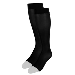 Truform Women's Compression Stockings, 20-30 mmHg, Knee High Length, Open Toe, Opaque