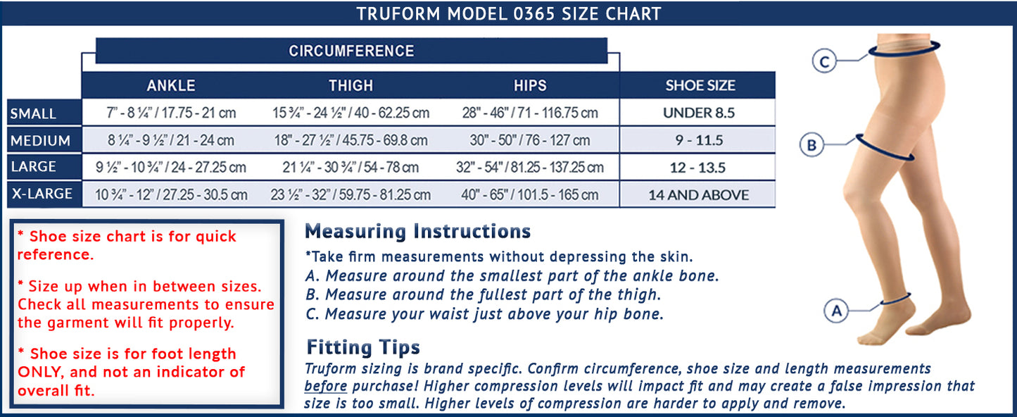 Truform Women's Compression Pantyhose, 20-30 mmHg, Opaque Hosiery Support Shaping Tights