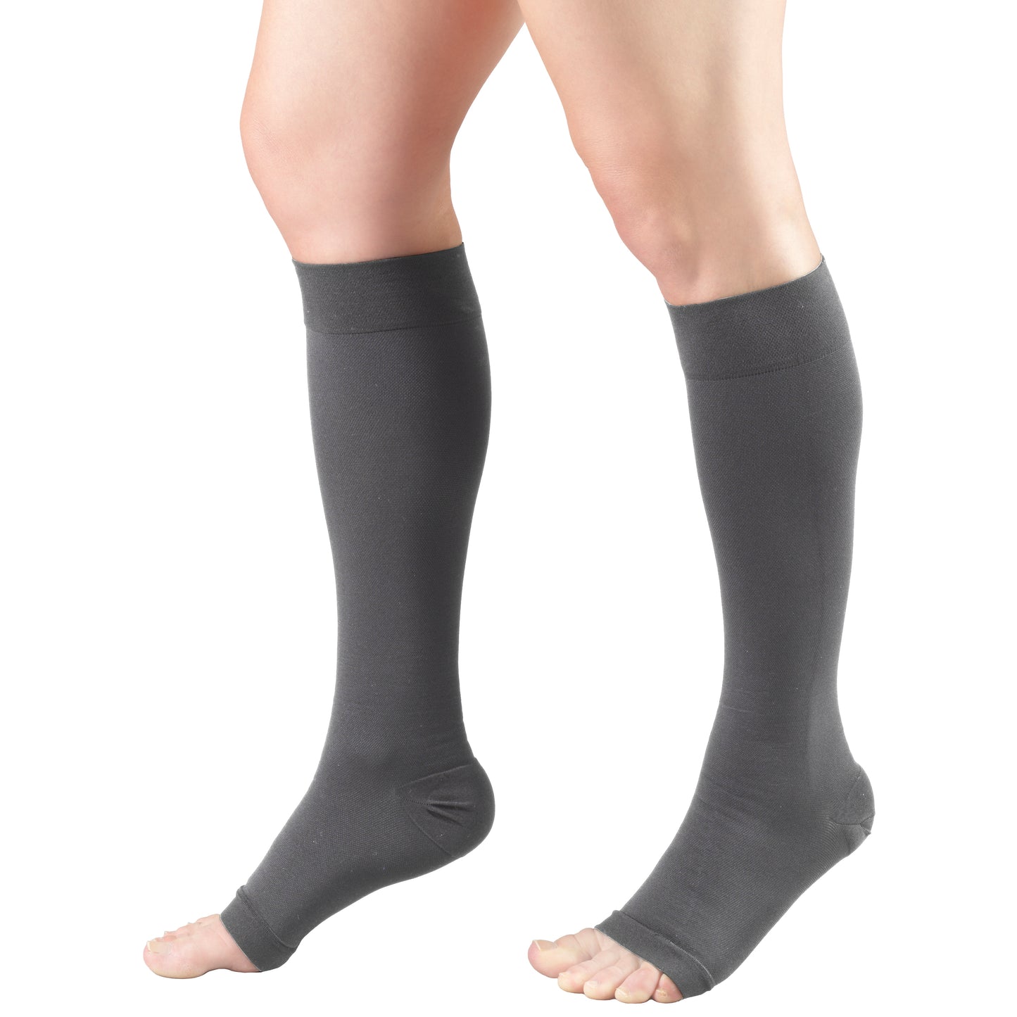 Truform 20-30 mmHg Compression Stockings for Men and Women, Knee High Length, Open Toe