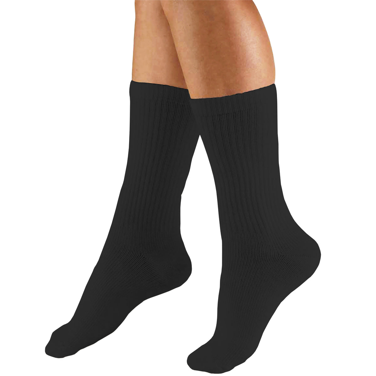 Truform Mid Calf Compression Socks for Men, 15-20 mmHg Medical Support, Crew Length