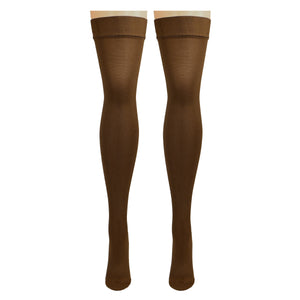 Truform 20-30 mmHg Compression Stockings for Men and Women, Thigh High Length, Dot Top, Closed Toe