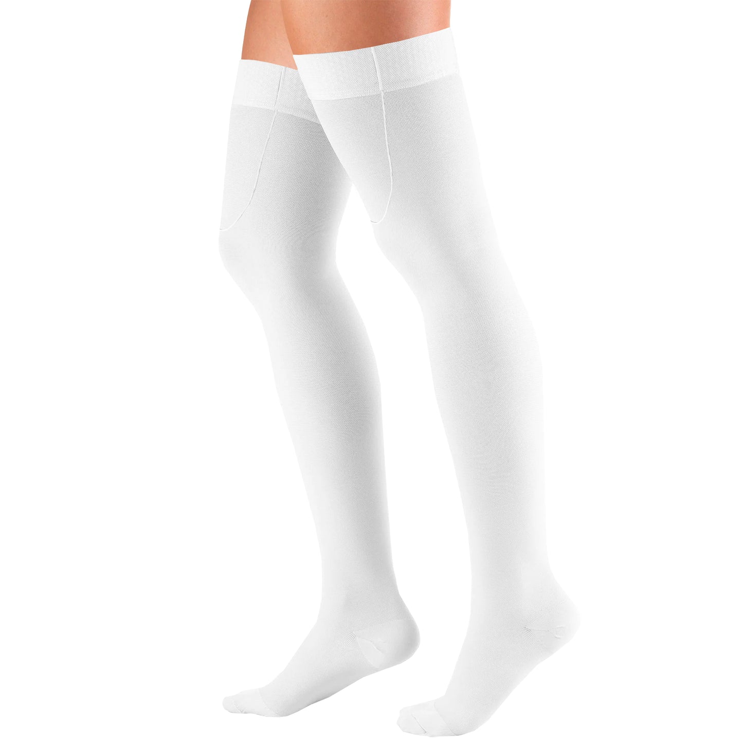 Truform Surgical Stockings, 18 mmHg Compression for Men and Women, Thigh High Length, Closed Toe