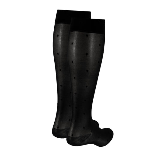 Truform Sheer Compression Stockings, 15-20 mmHg, Women's Knee High Length, Dot Pattern