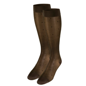 Truform Sheer Compression Stockings, 15-20 mmHg, Women's Knee High Length, Dot Pattern