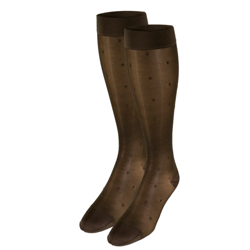 Truform Sheer Compression Stockings, 15-20 mmHg, Women's Knee High Length, Dot Pattern