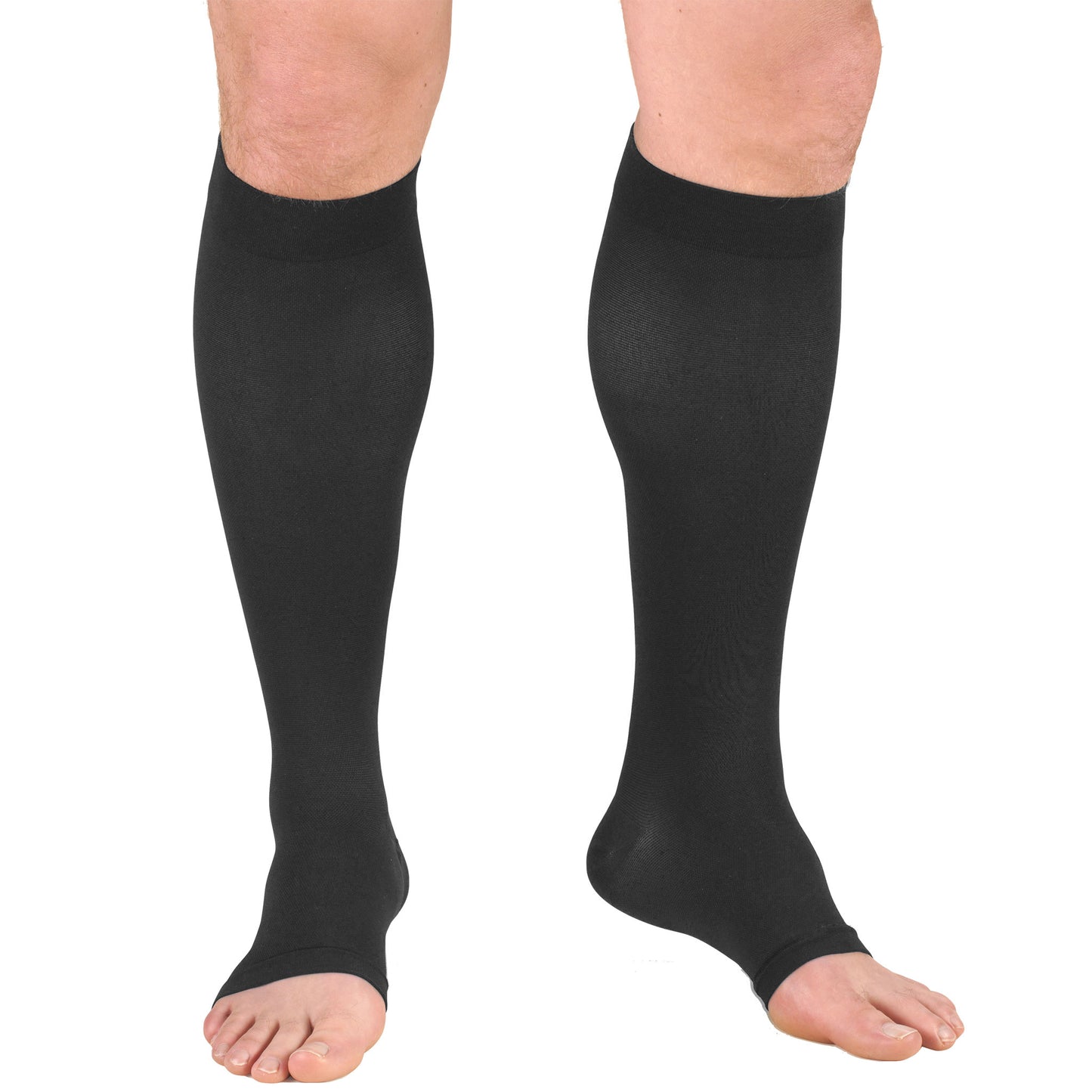 Truform 20-30 mmHg Compression Stockings for Men and Women, Knee High Length, Open Toe