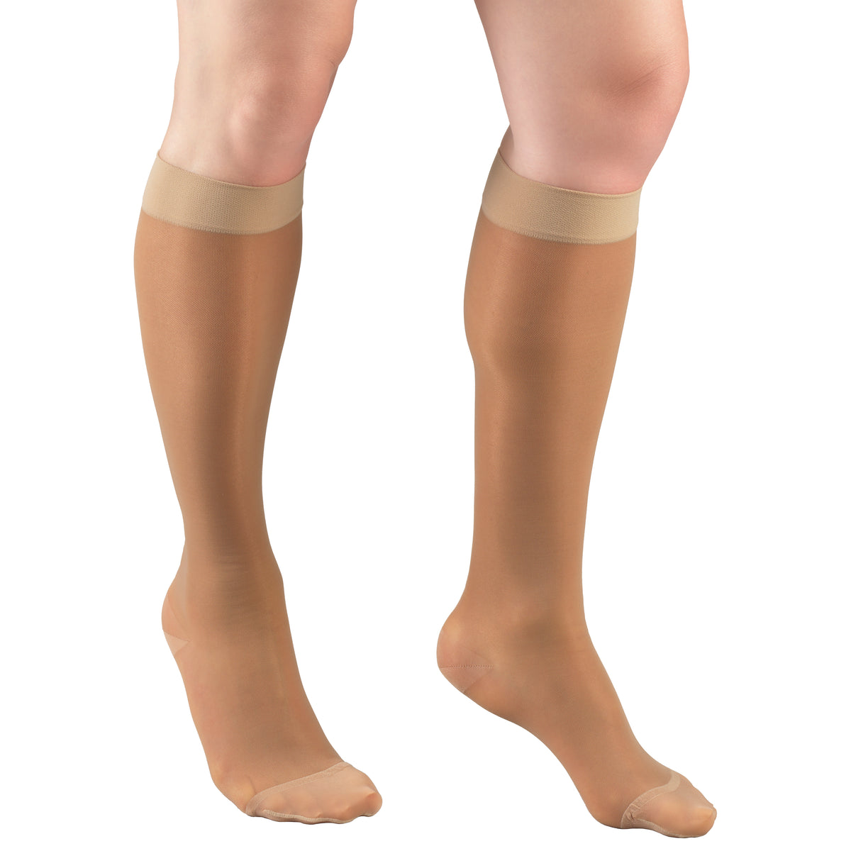 Truform Sheer Compression Stockings, 8-15 mmHg, Women's Knee High Length, 20 Denier