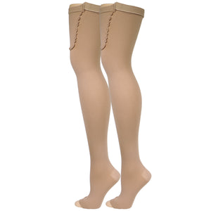 Truform Surgical Stockings, 18 mmHg Compression for Men and Women, Thigh High Length, Open Toe