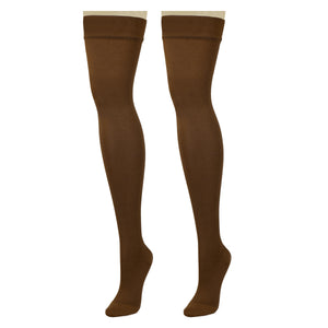 Truform 20-30 mmHg Compression Stockings for Men and Women, Thigh High Length, Dot Top, Closed Toe