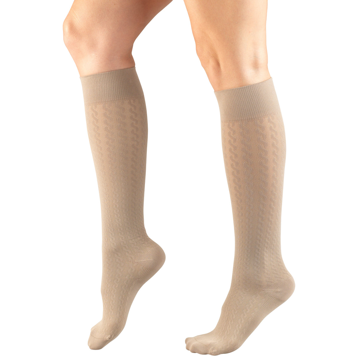 Truform Compression Socks, 15-20 mmHg, Women's Dress Socks, Knee High Over Calf Length