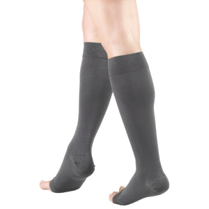 Truform 20-30 mmHg Compression Stockings for Men and Women, Knee High Length, Open Toe
