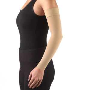 Truform Lymphedema Compression Arm Sleeve, 15-20 mmHg Post Mastectomy Support, Dot Top Grip Band