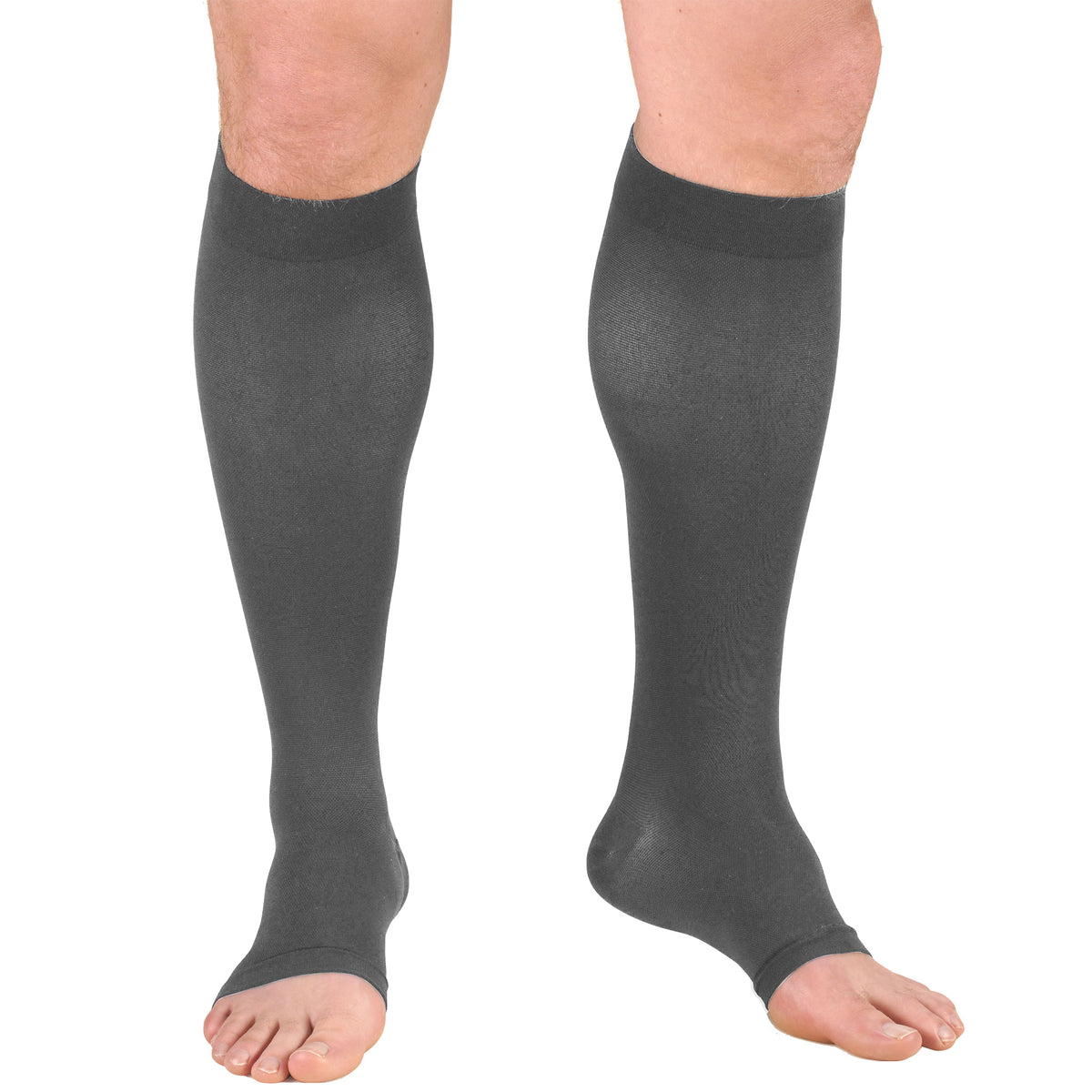 Truform 20-30 mmHg Compression Stockings for Men and Women, Knee High Length, Open Toe