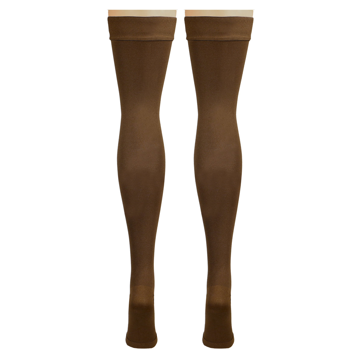 Truform 20-30 mmHg Compression Stockings for Men and Women, Thigh High Length, Dot-Top, Open Toe