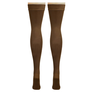 Truform 20-30 mmHg Compression Stockings for Men and Women, Thigh High Length, Dot-Top, Open Toe