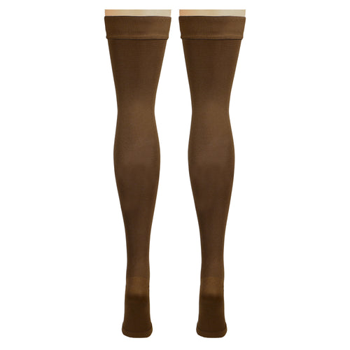 Truform 20-30 mmHg Compression Stockings for Men and Women, Thigh High Length, Dot-Top, Open Toe