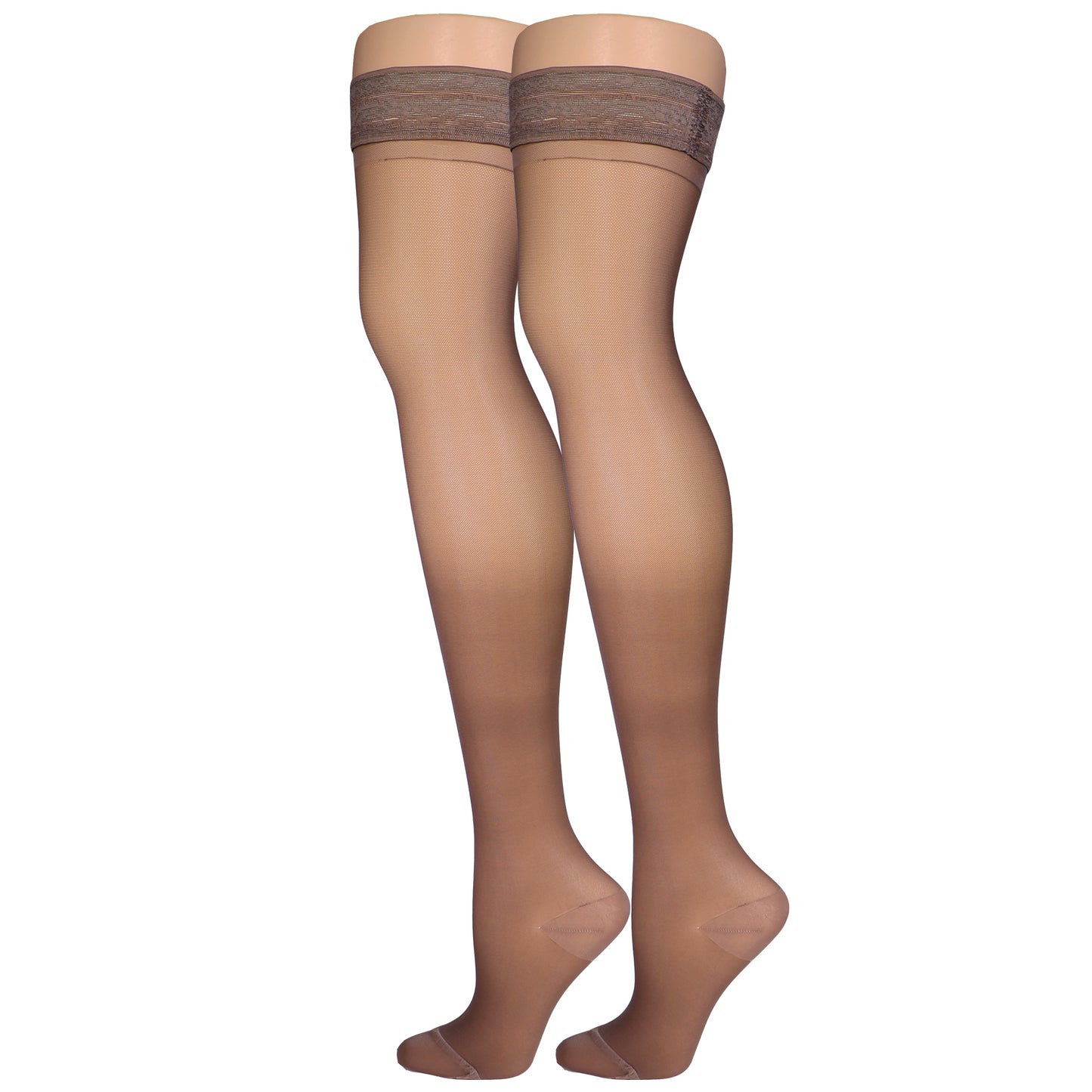 Truform Sheer Compression Stockings, 15-20 mmHg, Women's Thigh High Length, 20 Denier