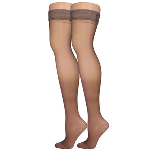 Truform Sheer Compression Stockings, 15-20 mmHg, Women's Thigh High Length, 20 Denier