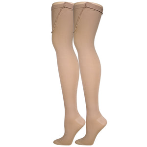 Truform Surgical Stockings, 18 mmHg Compression for Men and Women, Thigh High Length, Closed Toe