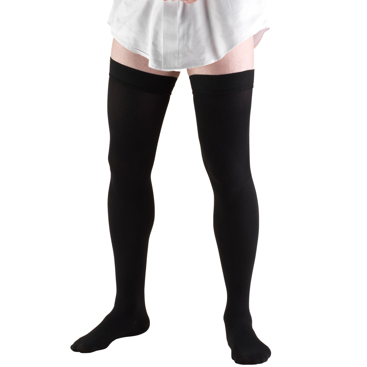 Truform Compression Socks, 20-30 mmHg, Men's Dress Socks, Thigh High Over Knee Length
