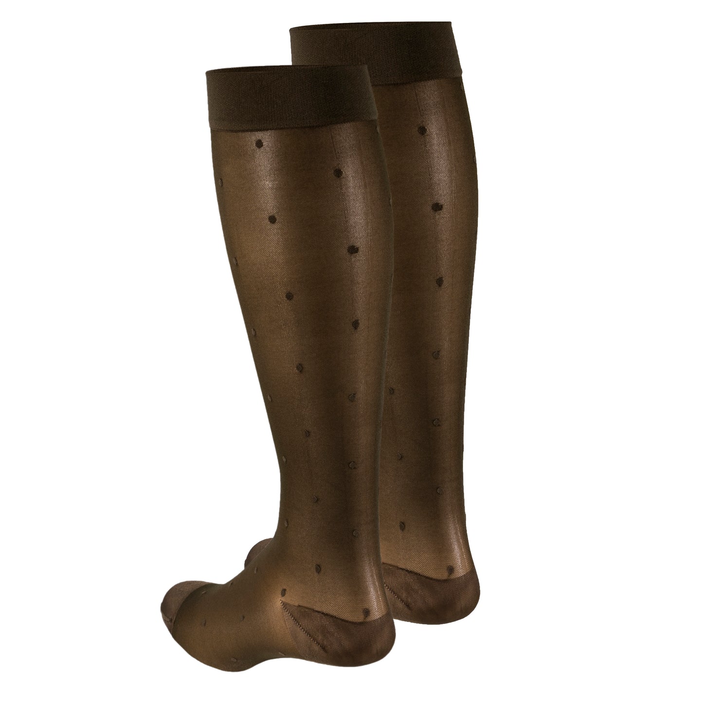 Truform Sheer Compression Stockings, 15-20 mmHg, Women's Knee High Length, Dot Pattern