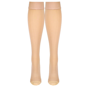 Knee High Stockings, Open Toe, Dot Top: 30 - 40 mmHg
