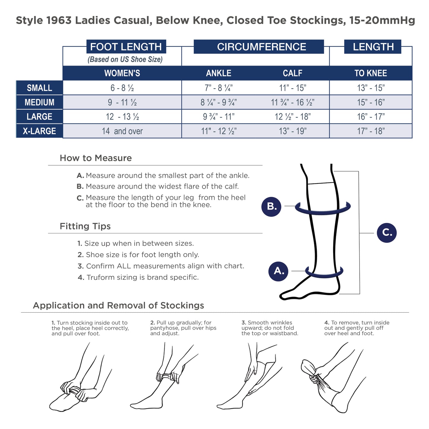 Truform Compression Socks, 15-20 mmHg, Ladies Gym Socks, Knee High Over Calf Length
