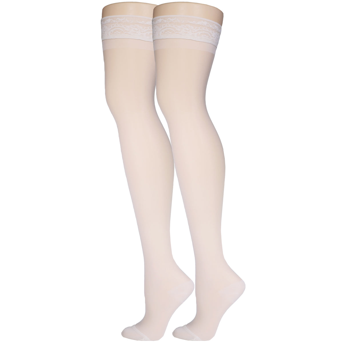 Truform Sheer Compression Stockings, 15-20 mmHg, Women's Thigh High Length, 20 Denier