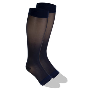 Truform Sheer Compression Stockings, 15-20 mmHg, Women's Knee High Length, Open Toe, 20 Denier