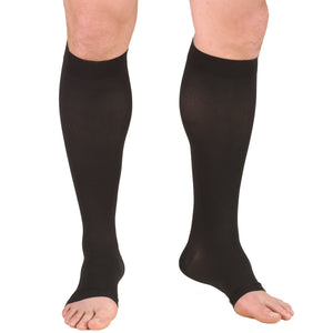 Truform 20-30 mmHg Medical Compression Stockings, Smooth Stretch Microfiber, Knee High, Open Toe