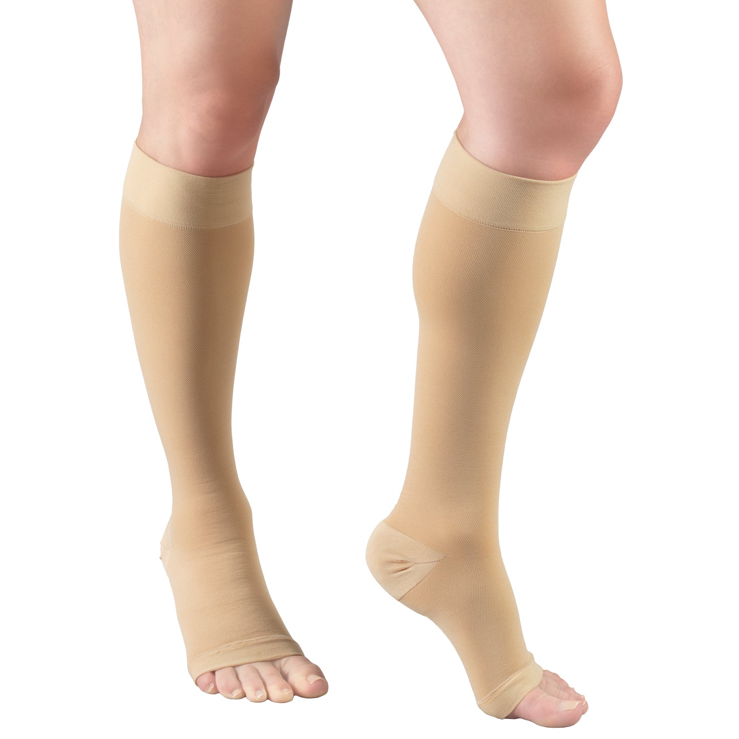Truform 30-40 mmHg Compression Stockings for Men and Women, Knee High Length, Open Toe