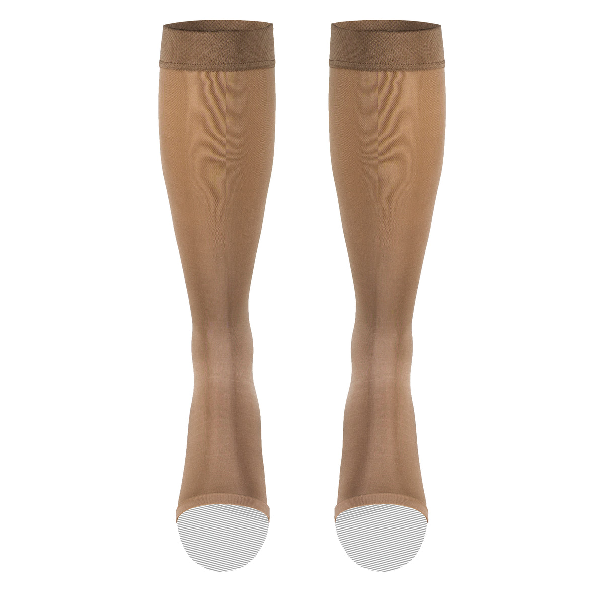 Truform Women's Compression Stockings, 15-20 mmHg, Knee High Length, Open Toe, Opaque
