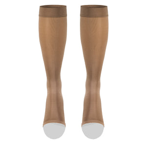 Truform Women's Compression Stockings, 15-20 mmHg, Knee High Length, Open Toe, Opaque