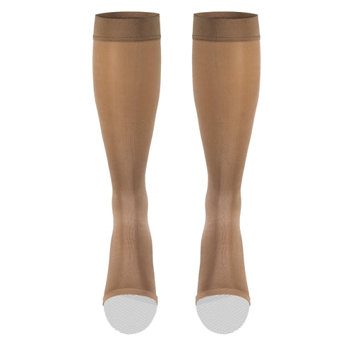 Truform Women's Compression Stockings, 15-20 mmHg, Knee High Length, Open Toe, Opaque