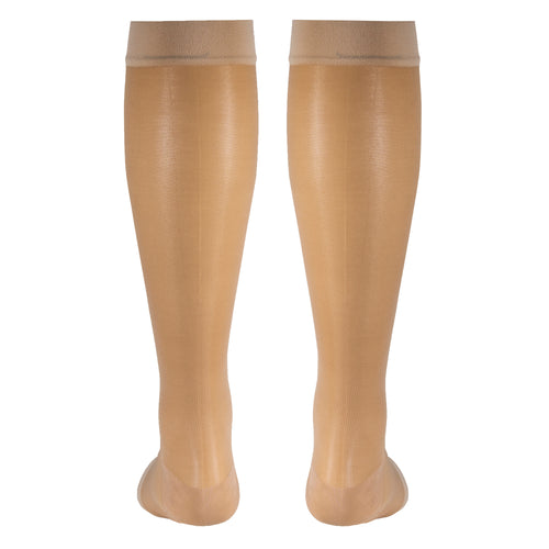 Truform Sheer Compression Stockings, 15-20 mmHg, Women's Knee High Length, Open Toe, 20 Denier