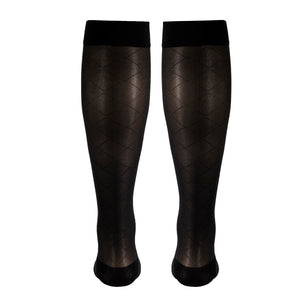 Truform Sheer Compression Stockings, 15-20 mmHg, Women's Knee High Length, Diamond Pattern