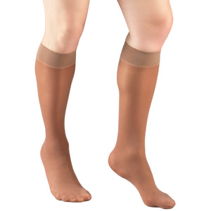 Truform Sheer Compression Stockings, 8-15 mmHg, Women's Knee High Length, 20 Denier