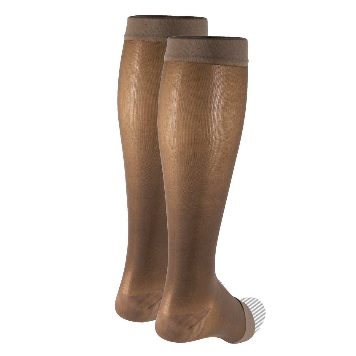 Truform Sheer Compression Stockings, 15-20 mmHg, Women's Knee High Length, Open Toe, 20 Denier