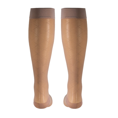 Truform Sheer Compression Stockings, 15-20 mmHg, Women's Knee High Length, Diamond Pattern