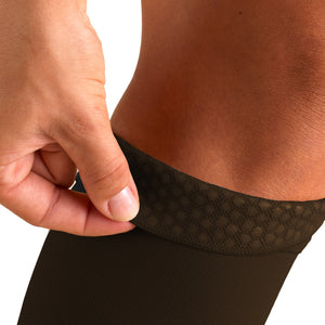 Truform 20-30 mmHg Compression Stockings for Men and Women, Thigh High Length, Dot-Top, Open Toe