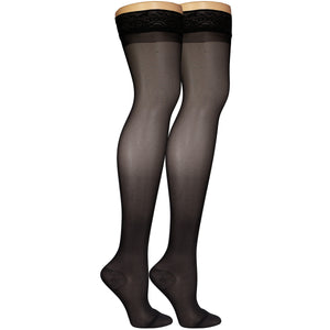Truform Sheer Compression Stockings, 15-20 mmHg, Women's Thigh High Length, 20 Denier