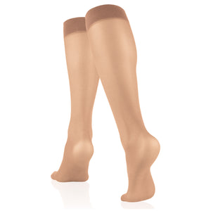 Truform Sheer Compression Stockings, 8-15 mmHg, Women's Knee High Length, 20 Denier