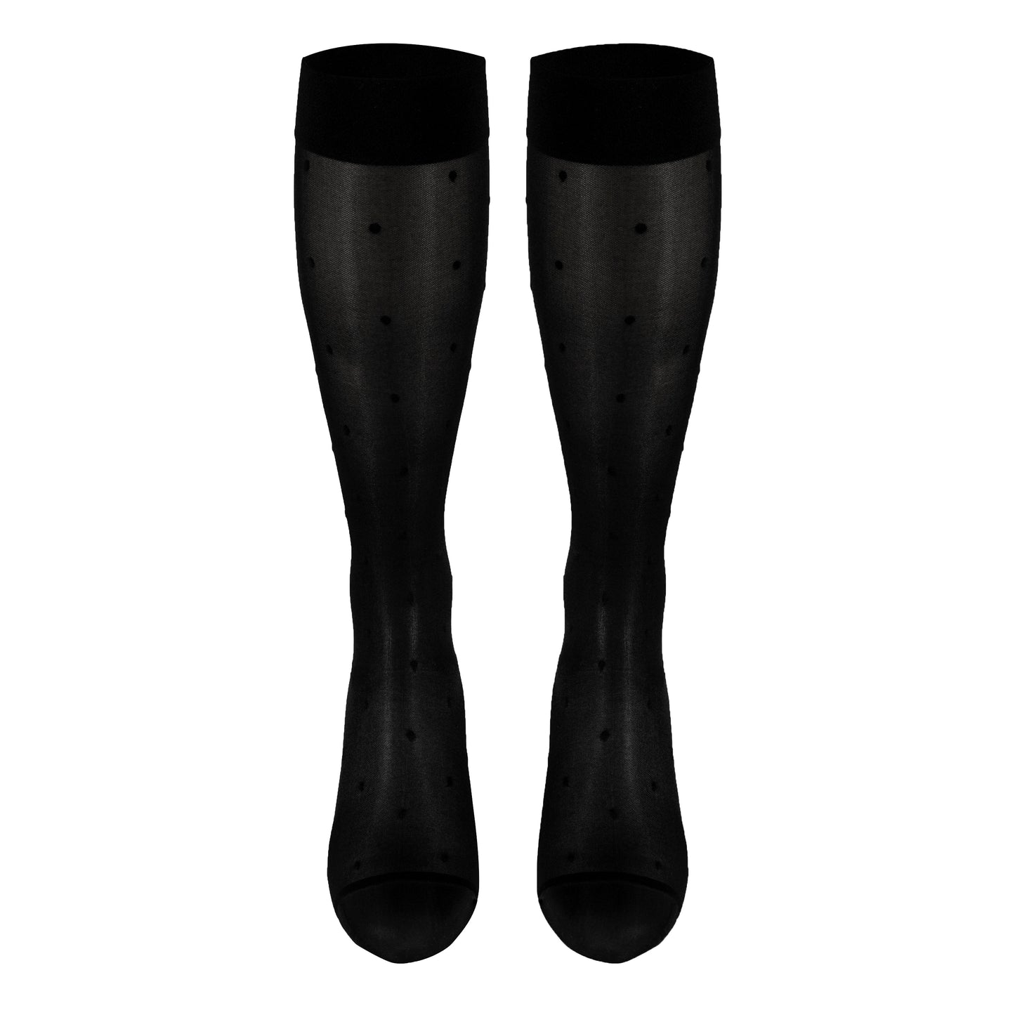 Truform Sheer Compression Stockings, 15-20 mmHg, Women's Knee High Length, Dot Pattern