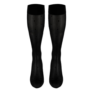 Truform Sheer Compression Stockings, 15-20 mmHg, Women's Knee High Length, Dot Pattern