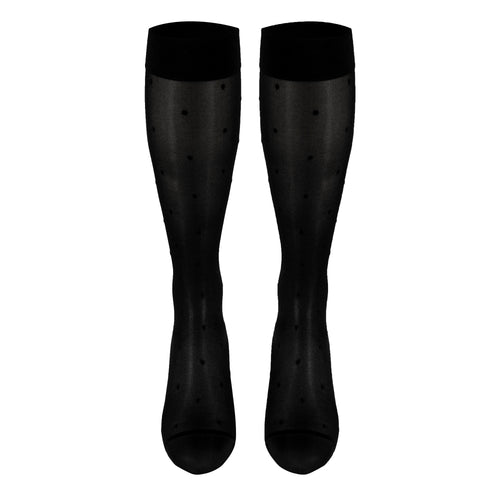 Truform Sheer Compression Stockings, 15-20 mmHg, Women's Knee High Length, Dot Pattern