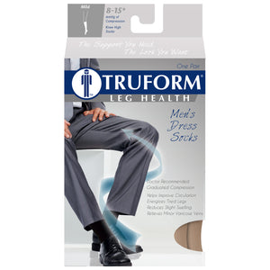 Truform Compression Socks, 8-15 mmHg, Men's Dress Socks, Knee High Over Calf Length
