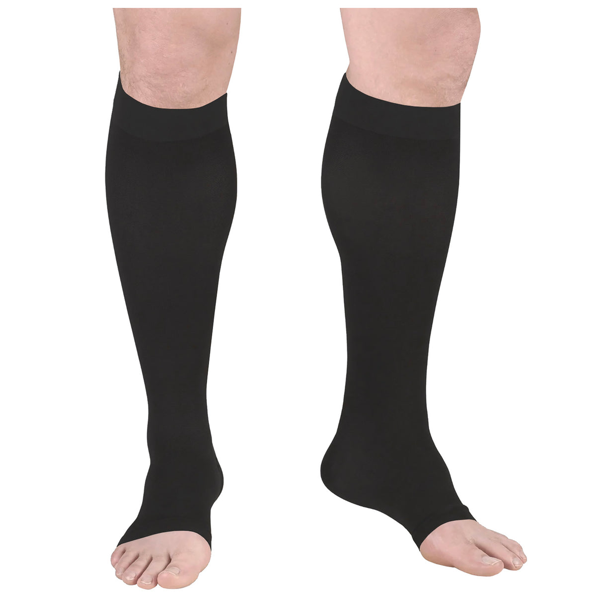 Truform Surgical Stockings, 18 mmHg Compression for Men and Women, Knee High Length, Open Toe
