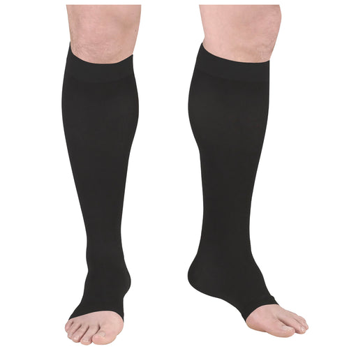Truform Surgical Stockings, 18 mmHg Compression for Men and Women, Knee High Length, Open Toe